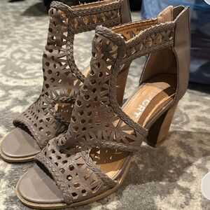 Women's Taupe Cutout Sandals